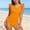 Orange, variant on Girls' Ruffle Trim One Piece Swimsuit - Cross Front Tummy Control Bathing Suit, Cute Ruffle Sleeve Swimwear for & Youth 6-14 Years