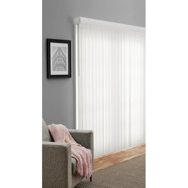Mainstays Vertical Blind Light Filtering White Com Mainstays Vertical Blind Light, Cortinas Para Sliding Doors
