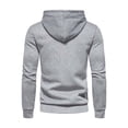 thumbnail image 3 of Gvmfive Men Solid Drawstring Hooded Plaid Stitching Muscle Fit Long Sleeve Casual Hoodie, 3 of 4