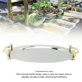 thumbnail image 4 of Platón de Acero inoxidable, Elegante Platón de Espejo con asa de transporte, Bandeja de metal resistente y Segura para Buffet de Hotel, Fiesta,, 4 of 7