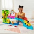 thumbnail image 2 of Fisher-Price Little People Light-Up Learning Garage Toddler Playset, 5 Play Pieces, Multi-Language Version, 2 of 6