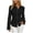 Black, variant on Womens Work Blouses Dress Shirt Button Down Fitted Long Sleeve Lapel Collar Business Office Tops