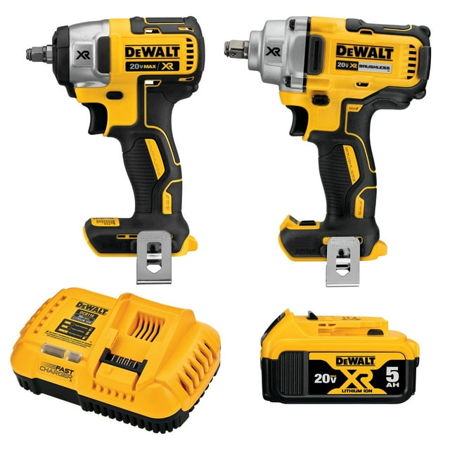 Llave de impacto DEWALT 20 V MAX inalámbrica para 2 herramientas con batería de 5 Ah