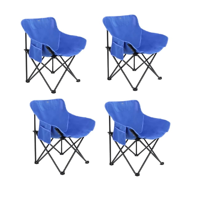 Sillas De Camping Playa Pesca Plegables Impermeables Set 4 Color Azul