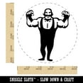 thumbnail image 2 of Buff Strong Bald Circus Man with Mustache Self-Inking Rubber Stamp Ink Stamper - Blue Ink - Large 1-1/2 Inch, 2 of 7