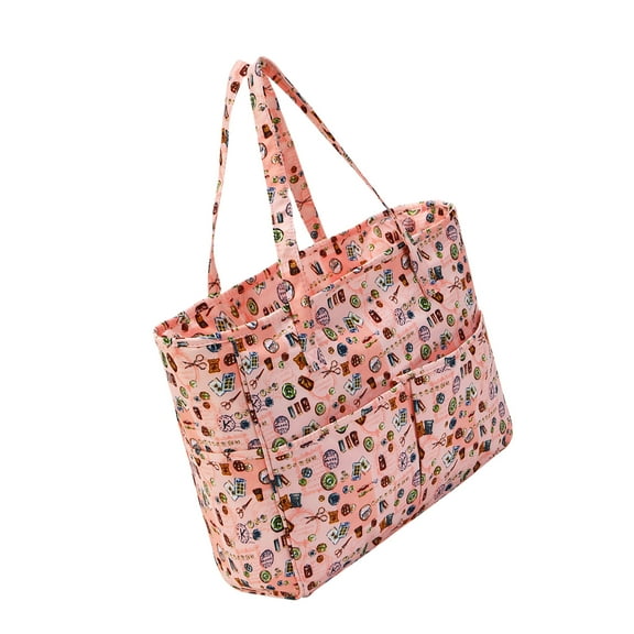 Travel Crochet Craft Project Bag for Crochet Hook and Knitting Accessories Knitting Bag Yarn Bag with Portable Handle