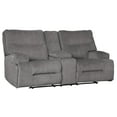 thumbnail image 2 of Benjara Wooden Dual Recliner Loveseat with Storage Console and Pull Tab, Gray, 2 of 3