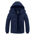 thumbnail image 2 of Wantdo Women's Plus Size Puffer Jacket Padded Fleece Coat Winter Jacket with Hood Navy 2XL, 2 of 9