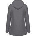 thumbnail image 2 of Womens Waterproof Rain Jacket Fleece Lined Rain Coats Lightweight Zip Up Hooded Winter Rain Windbreaker Jackets Outdoor Hooded Trench Raincoat, 2 of 5