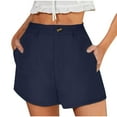 thumbnail image 2 of Rezuofi 1 Pcs Womens Summer Shorts Mid-Waist Cuffed Hem Corduroy Shorts with Pockets Clearance, 2 of 6