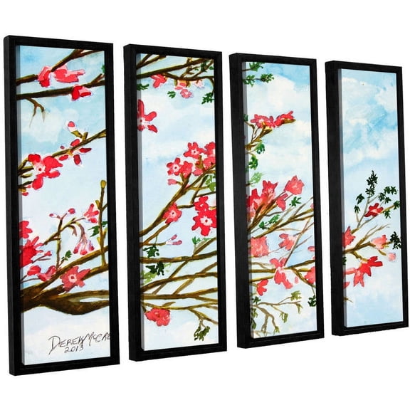 ArtWall Derek Mccrea "Tree Flowers" 4-Piece Floater-framed Canvas Set