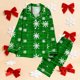 thumbnail image 3 of Puyaiuu Women 2 Piece Christmas Satin Pajama Set Cute Print Long Shirt Loose Shorts Matching Set Loungewear Gift, 3 of 7
