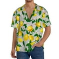 thumbnail image 3 of Disketp Men's Hawaiian Lemon1 Print Shirts Button Down Holiday Beach Shirts-3X-Large, 3 of 7