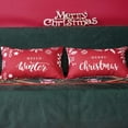 thumbnail image 3 of Christmas Throw Pillow Covers 12x20 Set of 2 Red Merry Christmas Decorations Hello Winter Snowflakes Outdoor Farmhouse Xmax Cushion Cases for Sofa Couch Home, 3 of 7