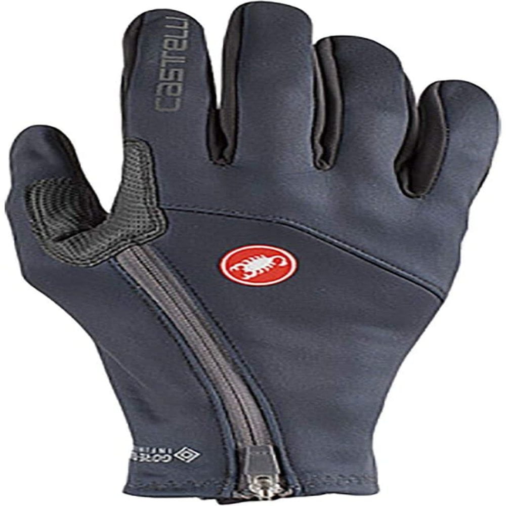 LIGHT BLACK NEW Castelli MORTIROLO Windstopper® Winter Cycling Gloves 