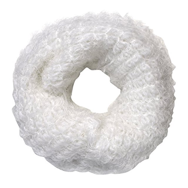 Peach Couture Trendy Multi Color Warm Cozy Fuzzy Chunky Knit Winter Infinity Scarves Cream 88