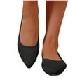 thumbnail image 4 of Womens Flat Shoes Classic Pointed Toe Flats Knitted Dress Shoes Soft Flats for Woman Comfortable Dressy Women's Fashion Casual Solid Color Breathable Slip- Shallow Mouth Lazy Work Shoes Flat Shoes, 4 of 9