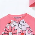 thumbnail image 4 of Gubotare Toddler Swimsuit Boy Baby Boy Swimsuit Zip Up Short Sleeve Rash Guard Swimwear Toddler Bathing Suit with Hat 2T 3T (Pink,2-3 Years), 4 of 7