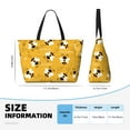 Goofa Cute Bee Butterfly Yelllow Print Beach Bags Waterproof Beach Tote