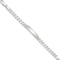 thumbnail image 2 of Sterling Silver Diamond-Cut Engraveable Curb Link Id Bracelet (8 X 6) Made In India qid104-8, 2 of 5