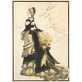 thumbnail image 2 of Percy Anderson 14x18 Black Ornate Wood Framed Double Matted Museum Art Print Titled - Costume Design for ‘Madame Trentoni’, Act II (1901), 2 of 5