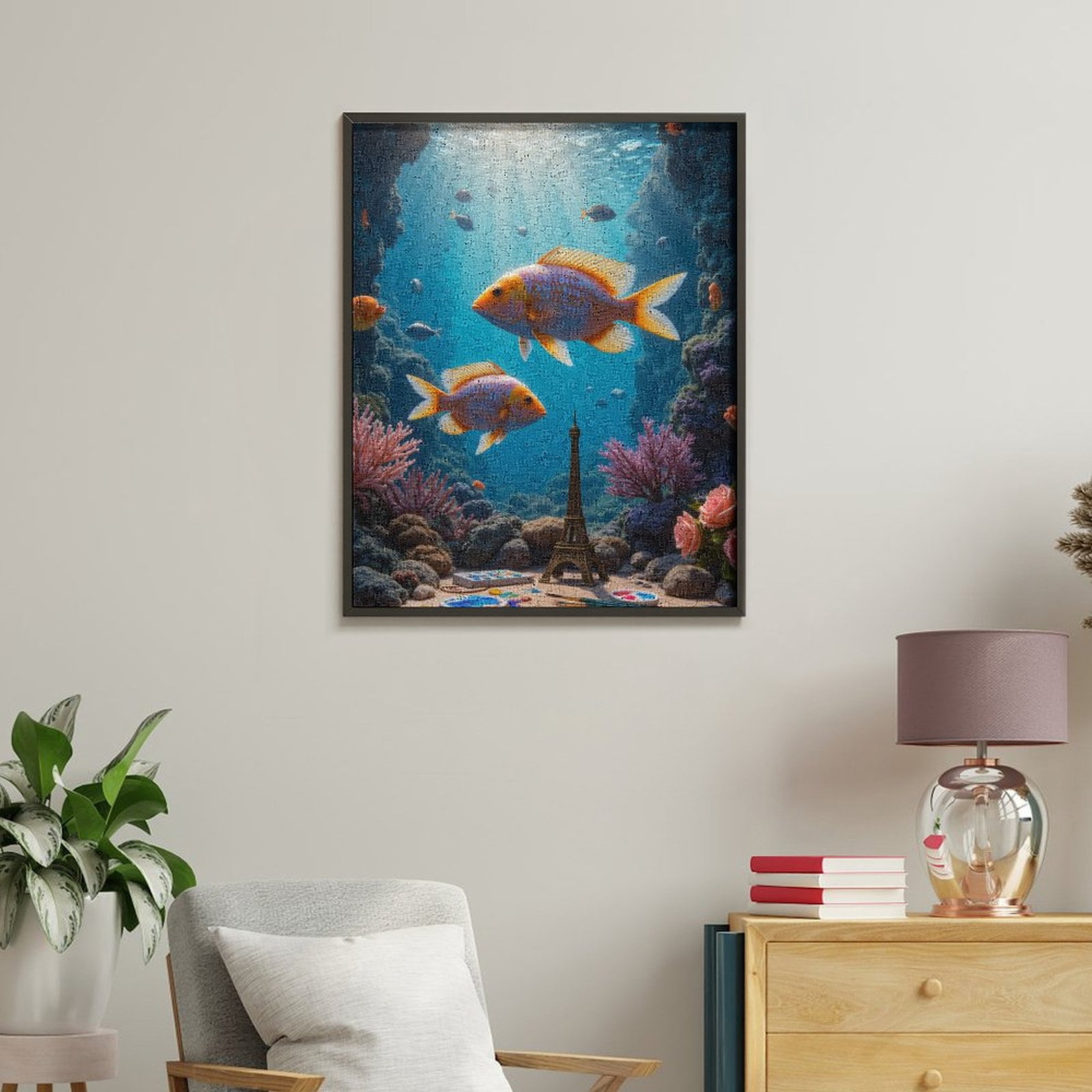 Paint By Numbers Kit for Adults Beginner - Underwater Art Fantasy Scene DIY Canvas Painting Kits for Adults, Frameless Paint By Number for Adults for Home Wall Decor 16x20 Inch