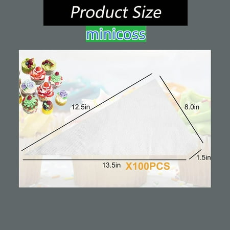 

Disposable Piping Bags 100pcs Thickened Pastry Bags Non-slip Icing Piping Bags