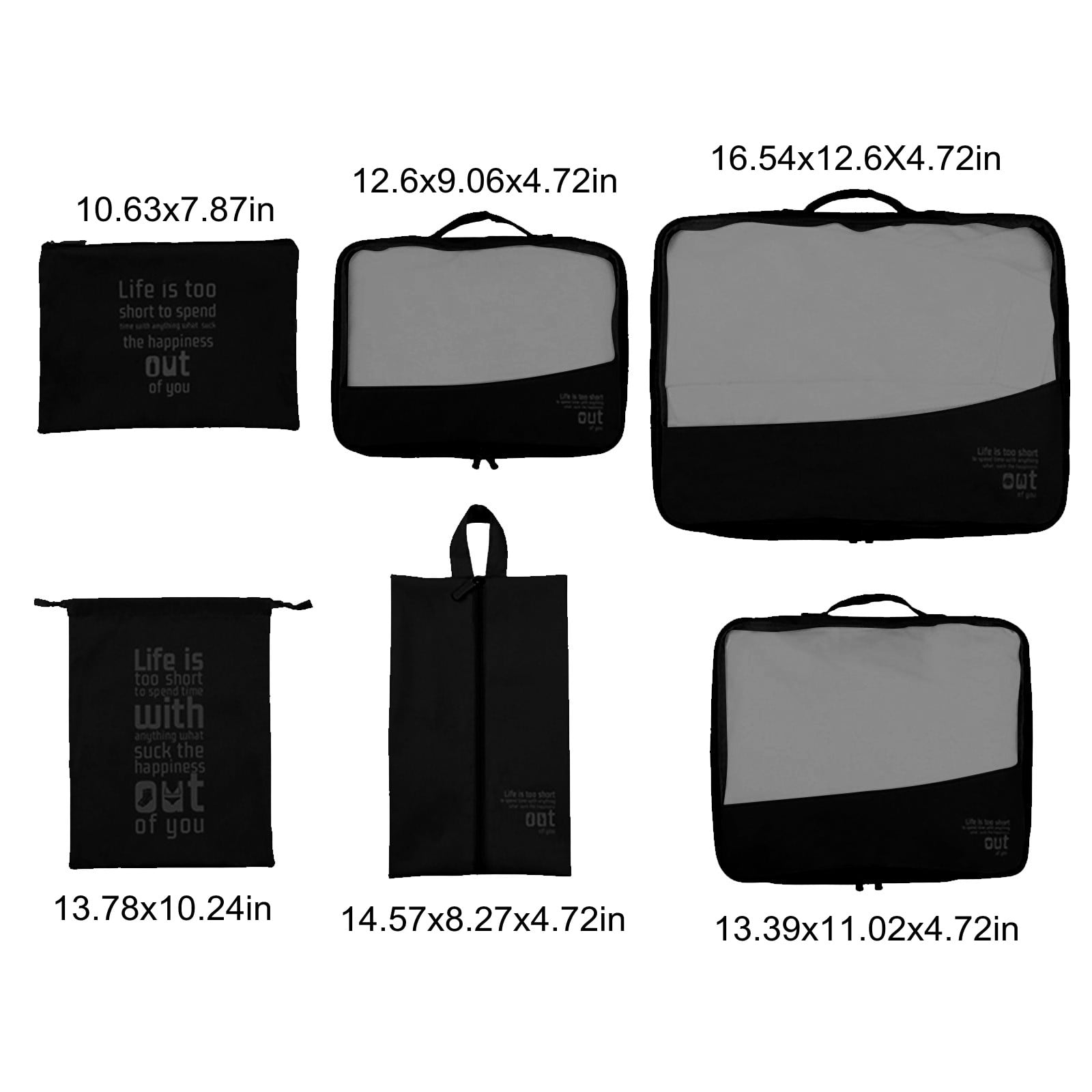 Qholemyo Closet Organizers And Storage 6 Pieces Fabric Travel Luggage Cubes Multi Functional Accessory Storage Bags