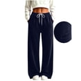 thumbnail image 3 of Women's Straight Leg Sweatpants Athletic Joggers with Pockets Casual Winter Lounge Travel Pants Fashion Outfits, 3 of 8