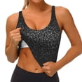 thumbnail image 3 of Balery Black And White Dotted Sujetadores deportivos con espalda cruzada para mujer, acolchados, sin costuras, de alto impacto, ideales para yoga, gimnasio, entrenamiento y fitness.-, 3 of 8