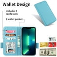 thumbnail image 4 of Dteck Flip Wallet Case for T-Mobile Revvl 6 / 6X 5G, PU Leather Magnetic Folio Cover with Card Holder,Kickstand TPU Shockproof Durable Protective Phone Case for Revvl 6 5G,Cyan, 4 of 5