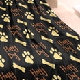 thumbnail image 3 of Happy Dog and Footprints Blanket,Comfortable Soft Flannel Throw Blanket,All Season,Warm Lightweight Blankets for Sofa Bed Couch Living Room Chair,30"x40", 3 of 4