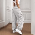 thumbnail image 3 of Womens Cargo Pants Lightweight Baggy Hiking Parachute Pant with Pockets Workout Athletic Casual Trouser Outdoor 2026, 3 of 5