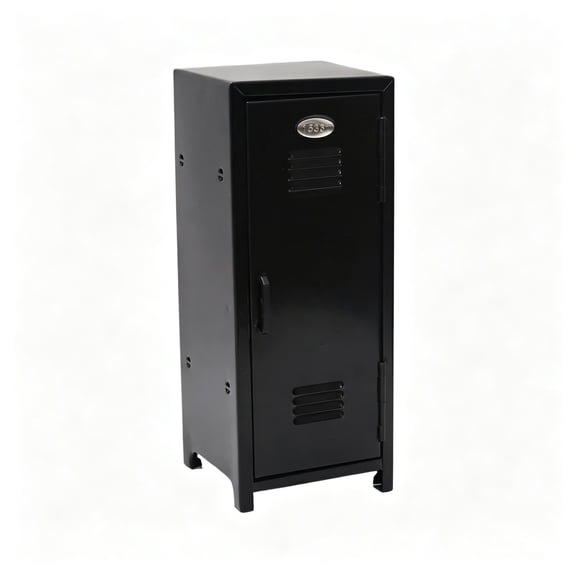 Mini Locker, Metal Small Locker for Desktop, Black | Desktop Organizer Box For Makeup Office Supplies Small Items, 10.8 x 4.5 x 4.5 inch