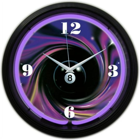 EIGHT BALL SWIRL NEON CLOCK – 8SWIRL