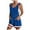 Blue, variant on Womens Jumpsuits Ribbed Loose Overall Round Neck Fashion Printed Summer Sleeveless Casual Rompers Jumpers with Pockets