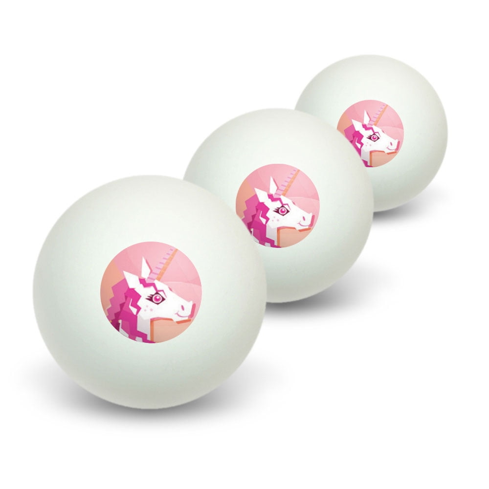Geometric Unicorn Pink Fantasy Novelty Table Tennis Ping Pong Ball 3