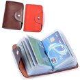 thumbnail image 1 of FrostHike Unisex Small Leather Credit Card Holder - 2 Pack (Redk&Brown)…, 1 of 5