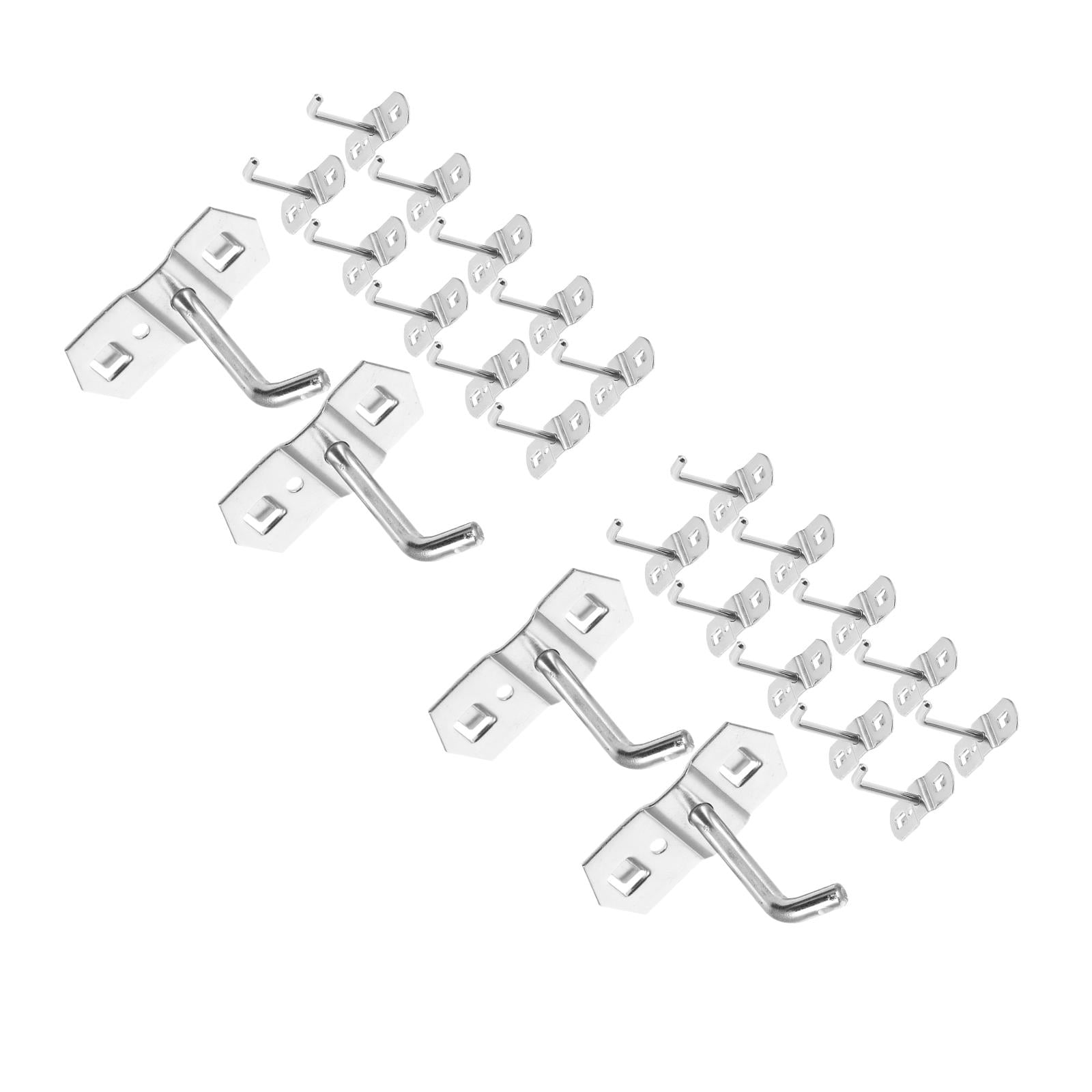 FRCOLOR 24 pcs Retail Display Hooks Metal Pegboard Hanging Hooks Wall Panel Hanger Heavy Duty Iron Hooks for Shop Garage Wall Organization