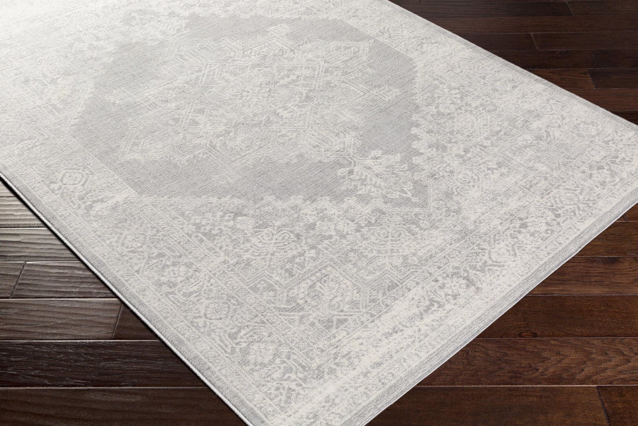 Livabliss Roma Vintage Medallion Area Rug,6'7" x 9',Grey