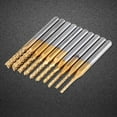 thumbnail image 4 of End Mill, 10pcs Tungsten Carbide End Mill Coat 1/8" Shank Milling Cutter Engraving Bits CNC  Burrs Set, Drill Mills, 4 of 8