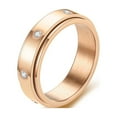 thumbnail image 1 of Jinsinto Swivel Ring Wedding Promise Rotating Ring With Cubic Zircons Anxiety Relief, 1 of 6