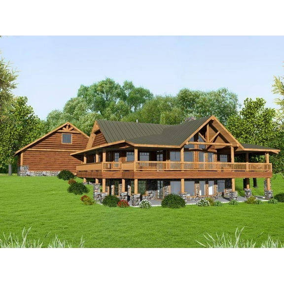 001-2264: Mountain Northwest 4 Bed, 3 Bath Luxury Home Plan, 3971 Sq Ft: Full Blueprints with License to Build by Home Plan Marketplace - Lesuto