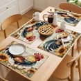 thumbnail image 5 of Rooster Placemats Set of 1, Wildflowers Vintage Flowers Farm Watercolor Non-Slip Place Mats Washable Table Mats for Kitchen Dining Table Decorations Indoor/Outdoor, 5 of 9