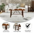 thumbnail image 6 of BizChair Solid Wood Farmhouse Coffee Table, Trestle Style Accent Table in Walnut, 6 of 11