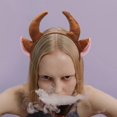 thumbnail image 3 of Kids Ox Horn Shape Animals Ears Headband Party Cosplay Costume Headdress Hair Headpiece (Brown), 3 of 3