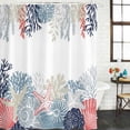 thumbnail image 3 of Shower Curtain Bathroom Set Summer Ocean Conch Coral Shell Waterproof Fabric Shower Curtains with Grommets&Hooks, Coastal Starfish Seagrass Privacy Bath Curtain for Bathtub 48x72in, 3 of 9