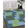thumbnail image 3 of Ahgly Company Machine Washable Indoor Rectangle Transitional Blue Green Area Rugs, 5' x 7', 3 of 7