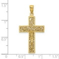thumbnail image 5 of Auriga Fine Jewelry 14K Yellow Gold Textured Swirl Design Crucifix Cross Charm for Women (L - 36.9mm), 5 of 6