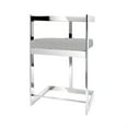 thumbnail image 2 of Gei 26 Inch Counter Stool Chair- Low Back- Gray Velvet- Cantilever Chrome, 2 of 6